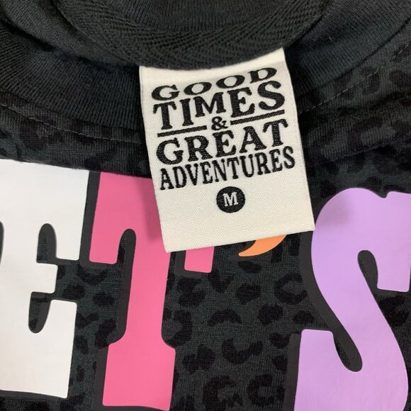 Good Times Great Adventures Lets Go Ghouls Graphic Tee Black Leopard Print M - Picture 3 of 3